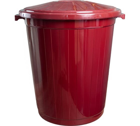 Изображение товара Бак мусорный ALMIN 105л, h660мм, d600мм, круглый, бордовый, пластик, с крышкой УИ-42353
