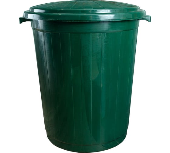 Изображение товара Бак мусорный ALMIN 150л, круглый, зеленый, пластик, с крышкой УИ-42356