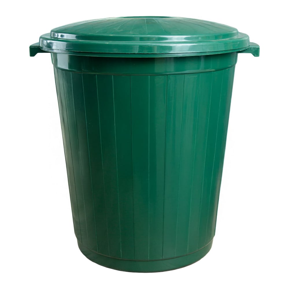 Изображение товара Бак мусорный ALMIN 75л, круглый, зеленый, пластик, с крышкой УИ-42357