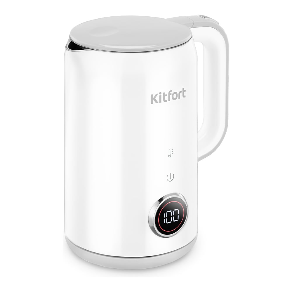 Изображение товара Чайник KITFORT КТ-6699 с сенсорным управлением и диапазоном 40-100°C белый