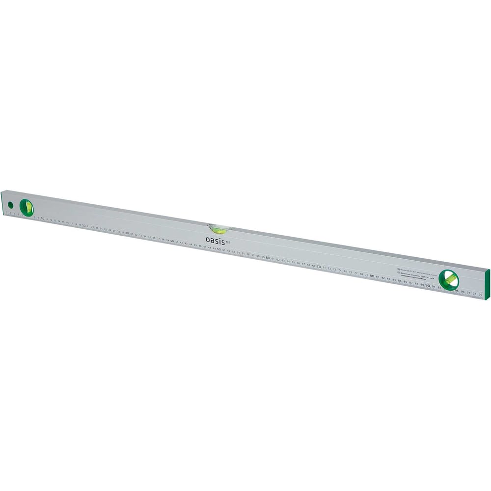 Изображение товара Алюминиевый уровень OASIS Eco 1000 мм с 3 глазками для бытового применения