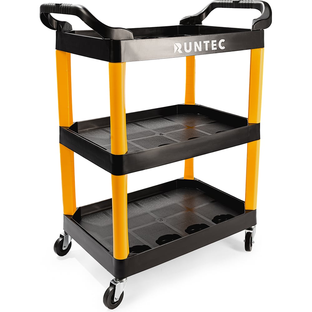 Изображение товара Тележка с тремя открытыми полками RUNTEC черная RT-P3