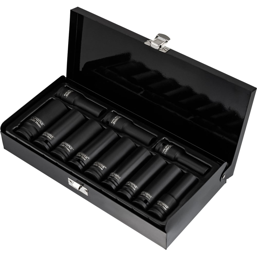 Изображение товара Набор торцевых головок Kranz 1/2 ударных 78мм 12 шт метал. кейс KR-12-8421