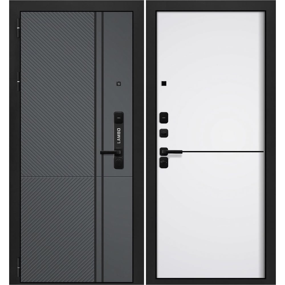 Изображение товара Металлическая дверь DIVA Lambo 3, левая, с ночной задвижкой и броненакладкой