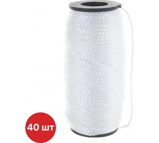Изображение товара Шнур разметочный белый на катушке SAMGRUPP 1,5 мм х 100 м, 40 шт SR-060015100-40