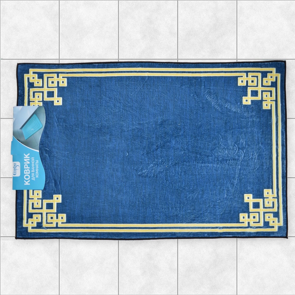 Изображение товара Коврик для ванной Селфи Босфор 50x80 синего цвета с противоскользящим покрытием