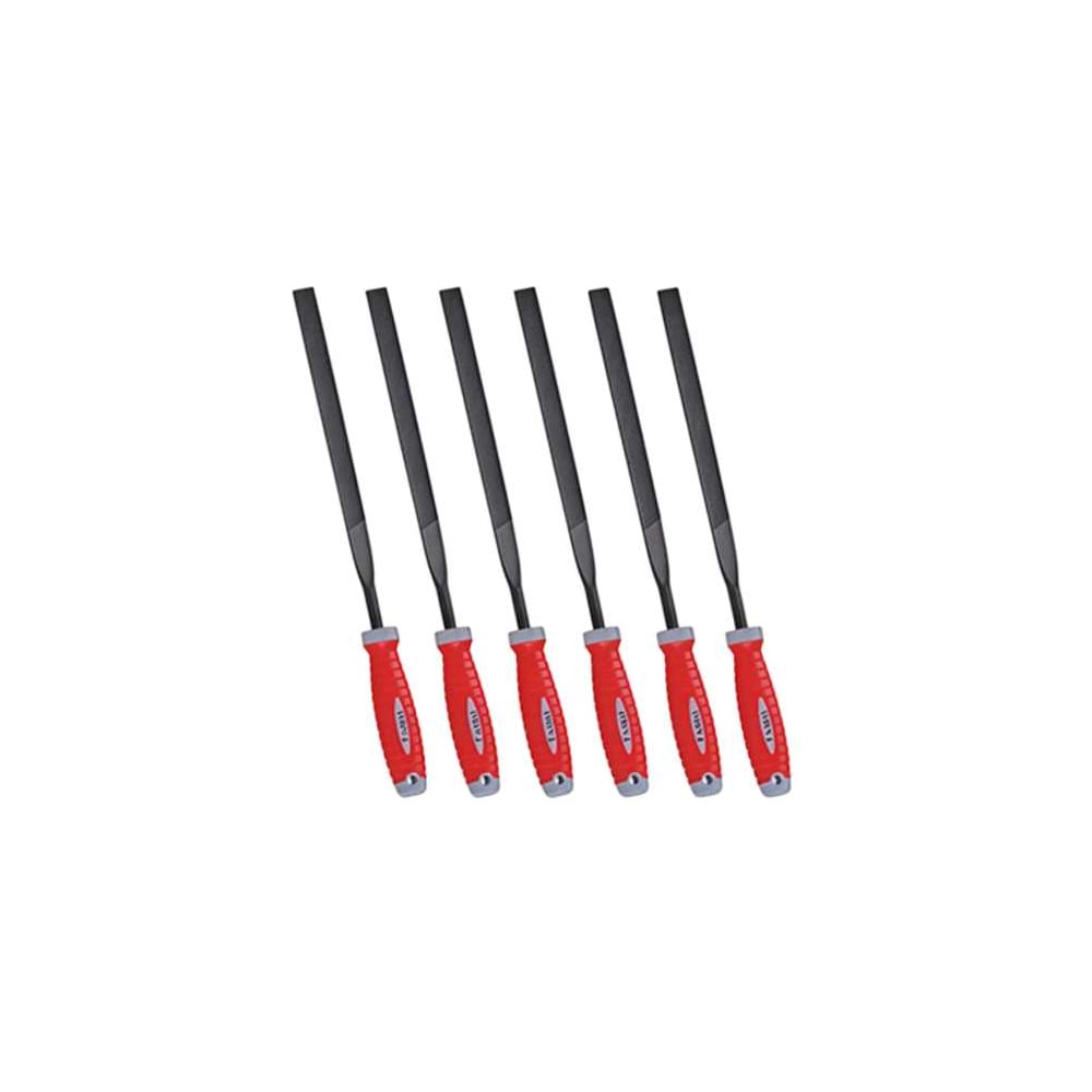 Изображение товара Набор плоских надфилей 6 штук 140мм с резиновой рукоятью HAIBOSHI