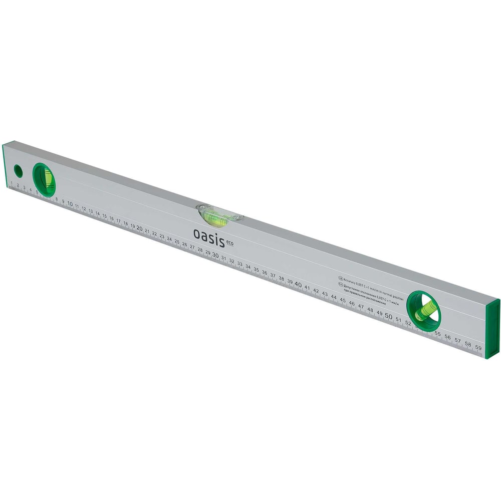 Изображение товара Уровень алюминиевый коробчатый OASIS Eco 600 мм, 3 глазка, линейка 103040500002