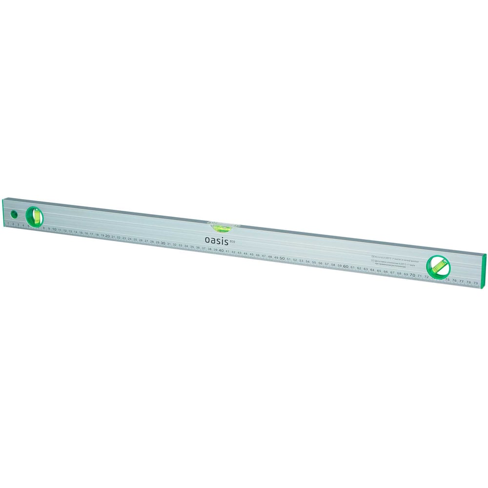 Изображение товара Алюминиевый уровень OASIS Eco 800 мм с 3 глазками — бытовой инструмент