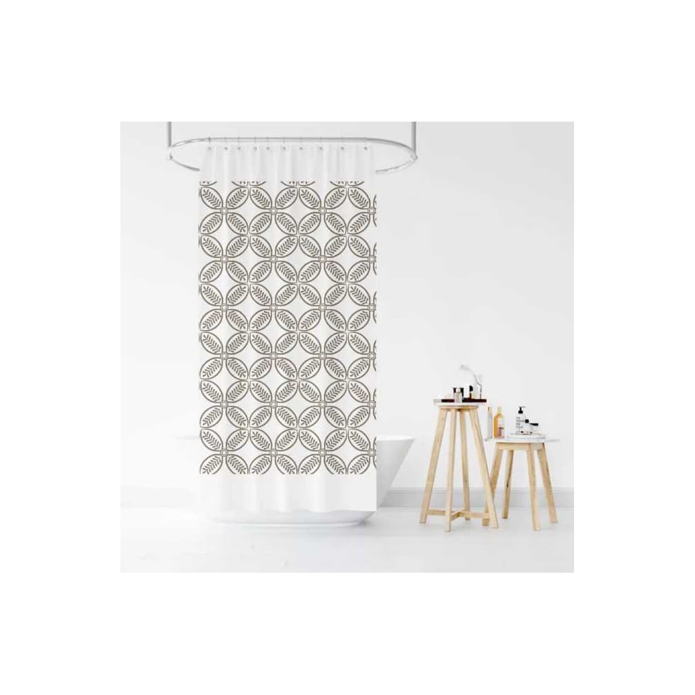 Изображение товара Штора для ванной Эвора 200x200 полиэстер водоотталкивающая белая и серая