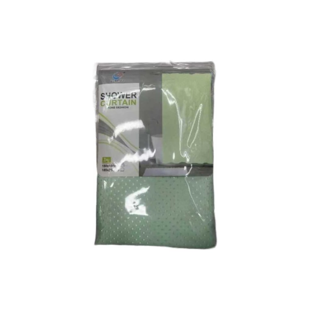 Изображение товара Штора для ванной Селфи Скарлет 180x180 см полиэстер геометрический салатовая