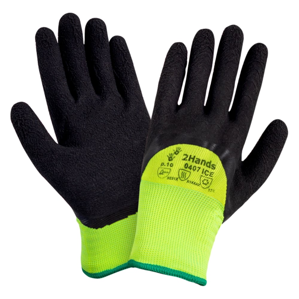 Изображение товара Перчатки утепленные 2Hands 0407 ICE р-р 9, 13G полиэстер+акрил 7G/вспененный латекс 3.4 0407 ICE - 9