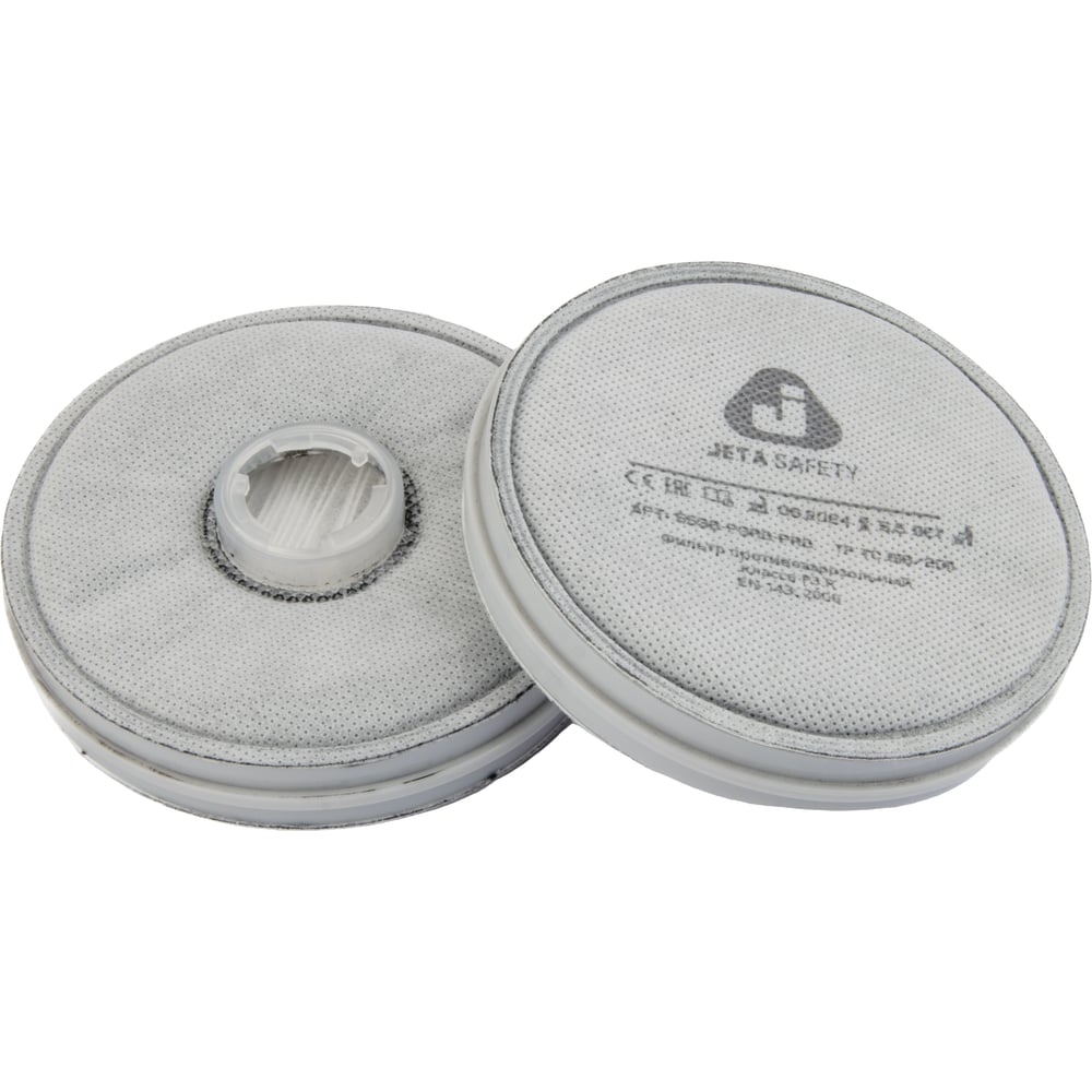 Изображение товара Фильтр противоаэрозольный (противопылевой) Jeta Safety от запахов и пыли, HEPA (2 шт.) с угольным слоем класса P3R D 5536-P3RD-PRO