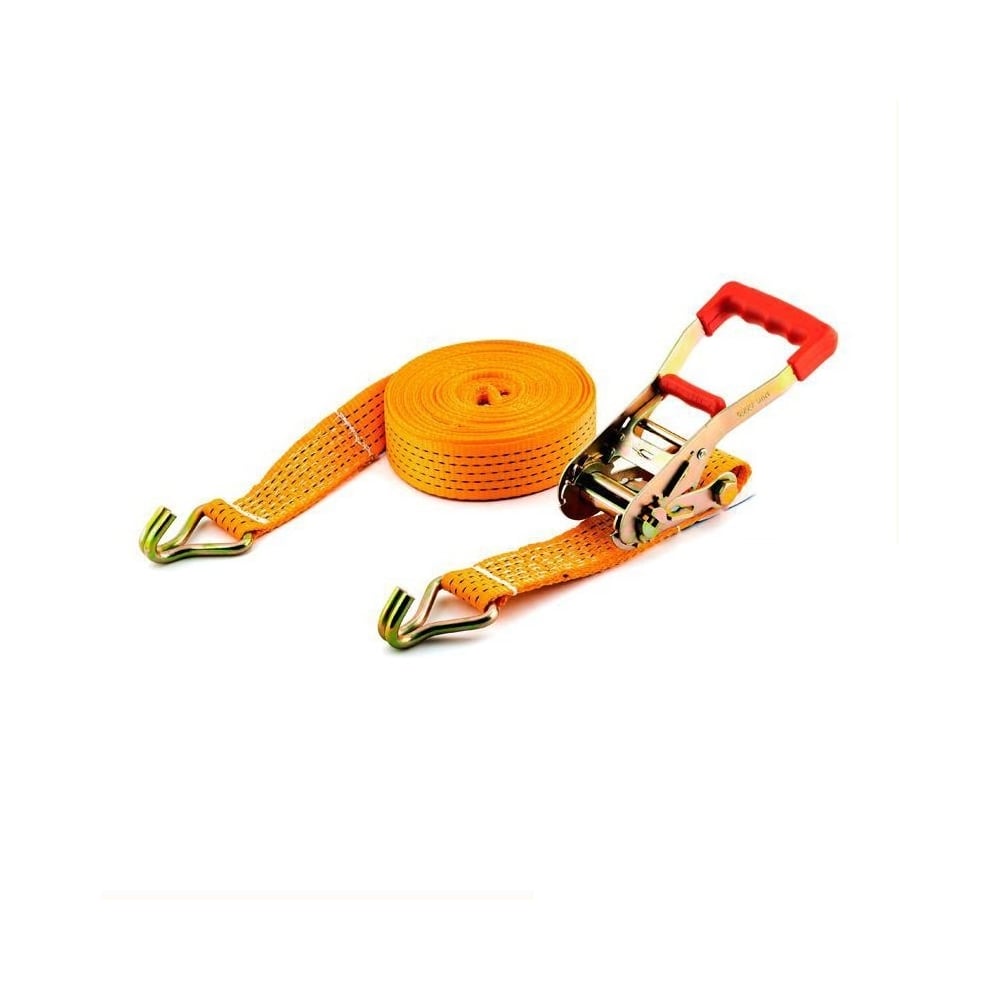 Изображение товара Ремень крепления груза с храповиком 10 т 12 м Полиэстер оранжевый
