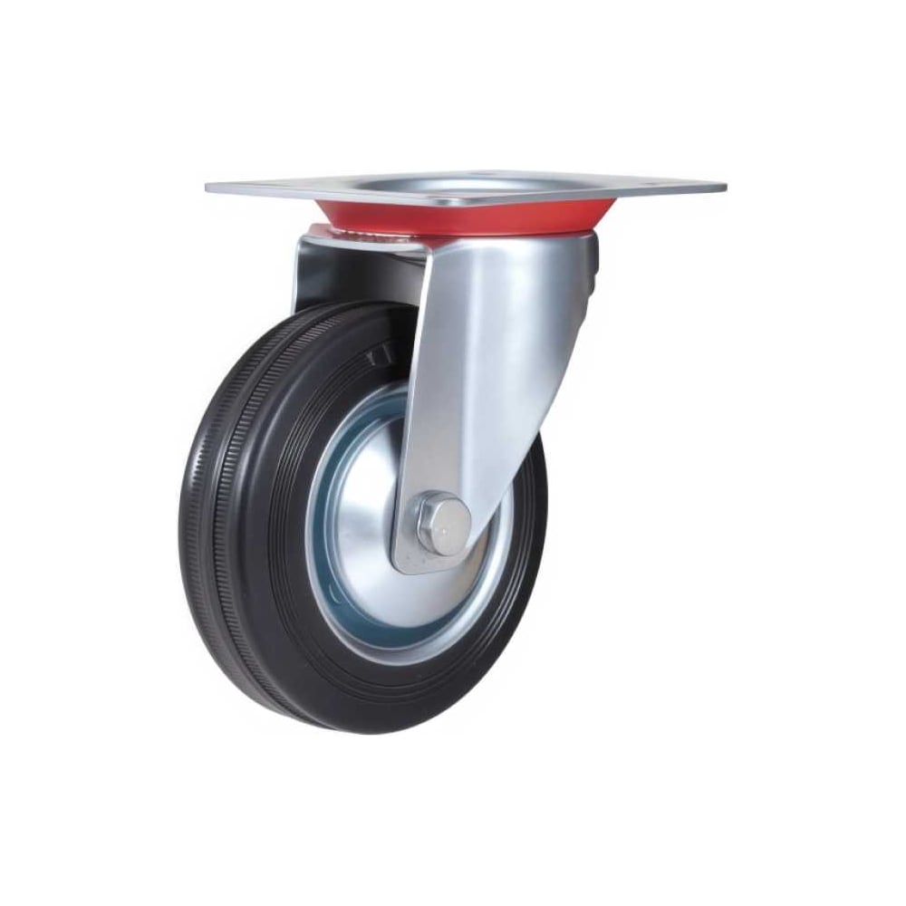 Изображение товара Поворотное колесо Brante 100 мм на платформе черное резина металл