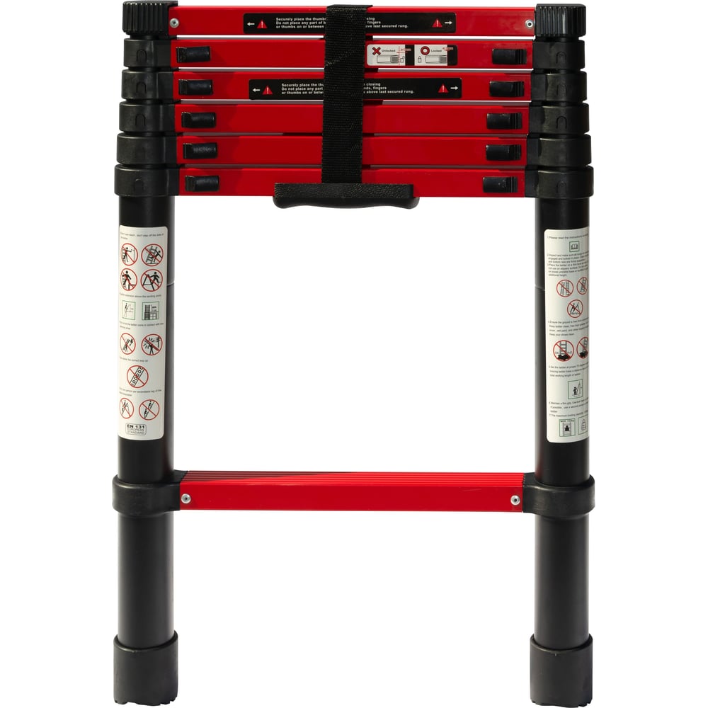 Изображение товара Телескопическая лестница WORKY BLACK 2 2м 6 ступеней алюминий бытовая