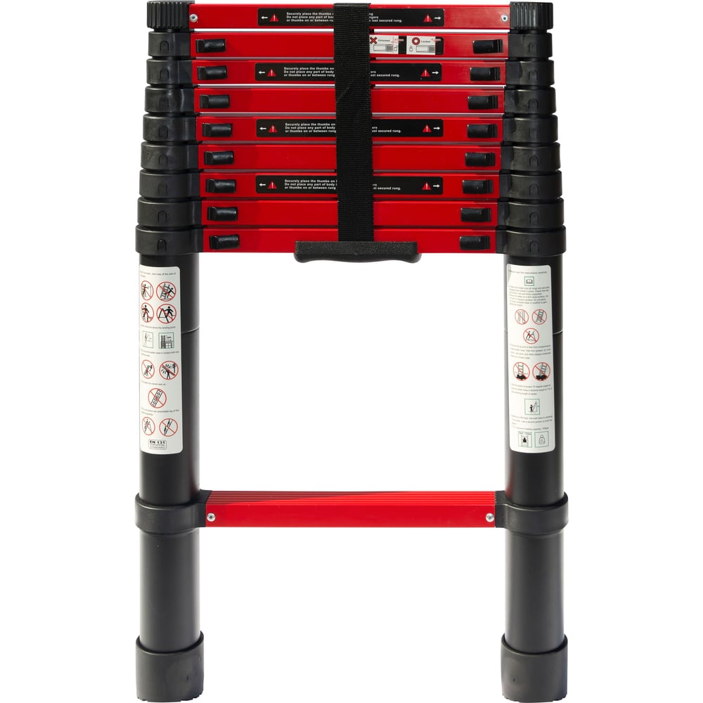 Изображение товара Телескопическая лестница WORKY BLACK 3,4м 9 ступеней алюминий