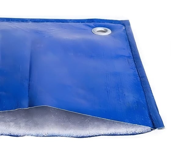 Изображение товара Тент укрывной утепленный строительный зимний ЯрПолог ПВХ 400гр., 4х6м, с люверсами, синий pvh_4x6_utepl_400gr