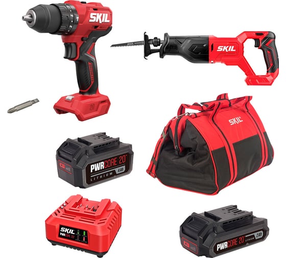 Изображение товара Аккумуляторная ударная дрель-шуруповерт SKIL HD6280+ RS5870 + набор SC0060+BY5197 +BG4127+  BY5196 9-1-037