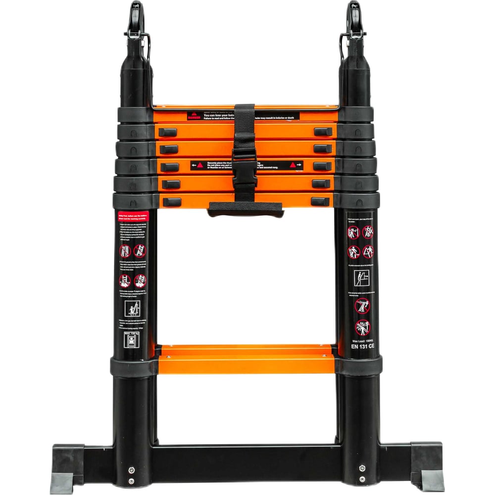 Изображение товара Телескопическая алюминиевая лестница-стремянка ISMA 2.2+2.2м (7+7 ступенек) полупрофессиональная