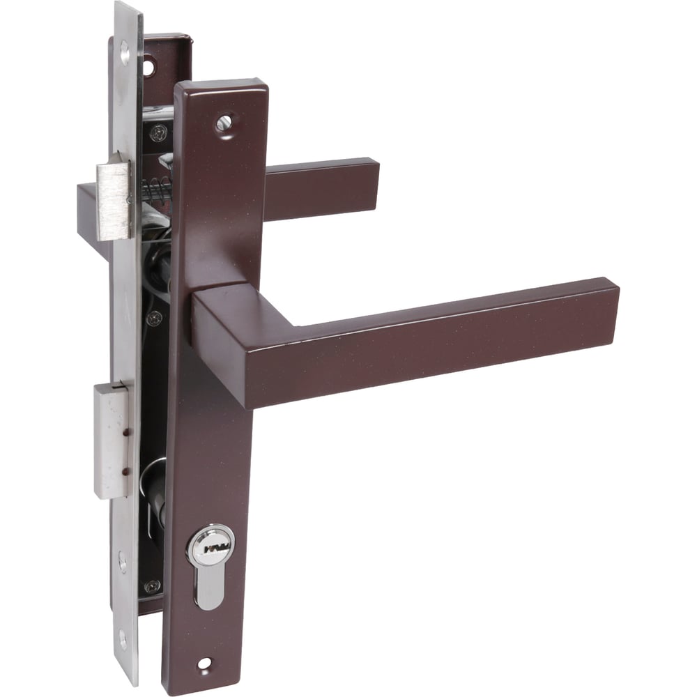 Изображение товара Врезной замок с ручкой Стандарт 8520.01.8017 коричневый, надежный, влагозащищенный