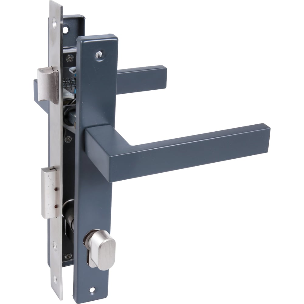 Изображение товара Врезной замок Стандарт 8520.02.7016 серый антрацит с ручкой и вертушкой