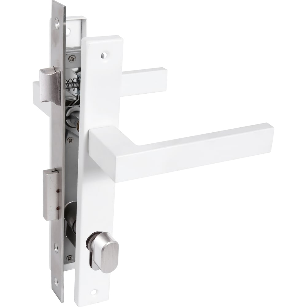 Изображение товара Врезной замок в сборе с ручкой Стандарт 8520.02.9016 белый надежное запирание