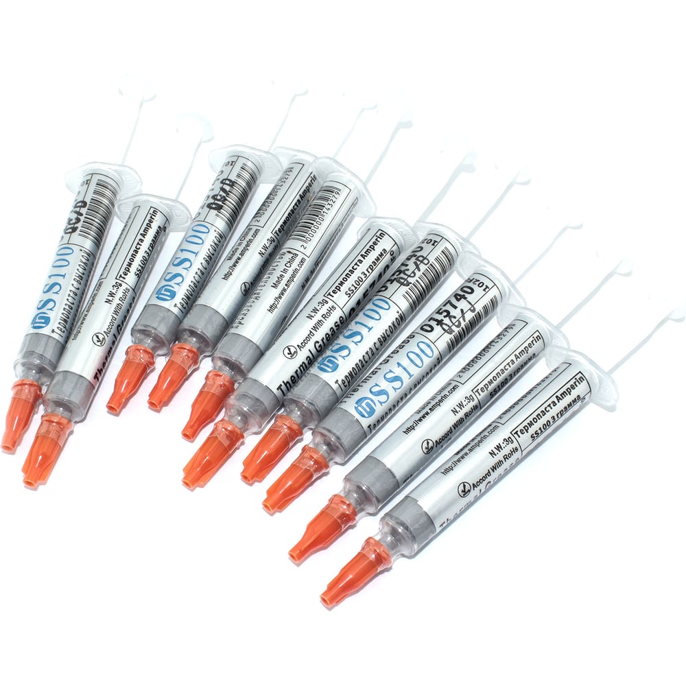 Изображение товара Термопаста Amperin SS100 3 г, 10 шт - теплоотвод и охлаждение