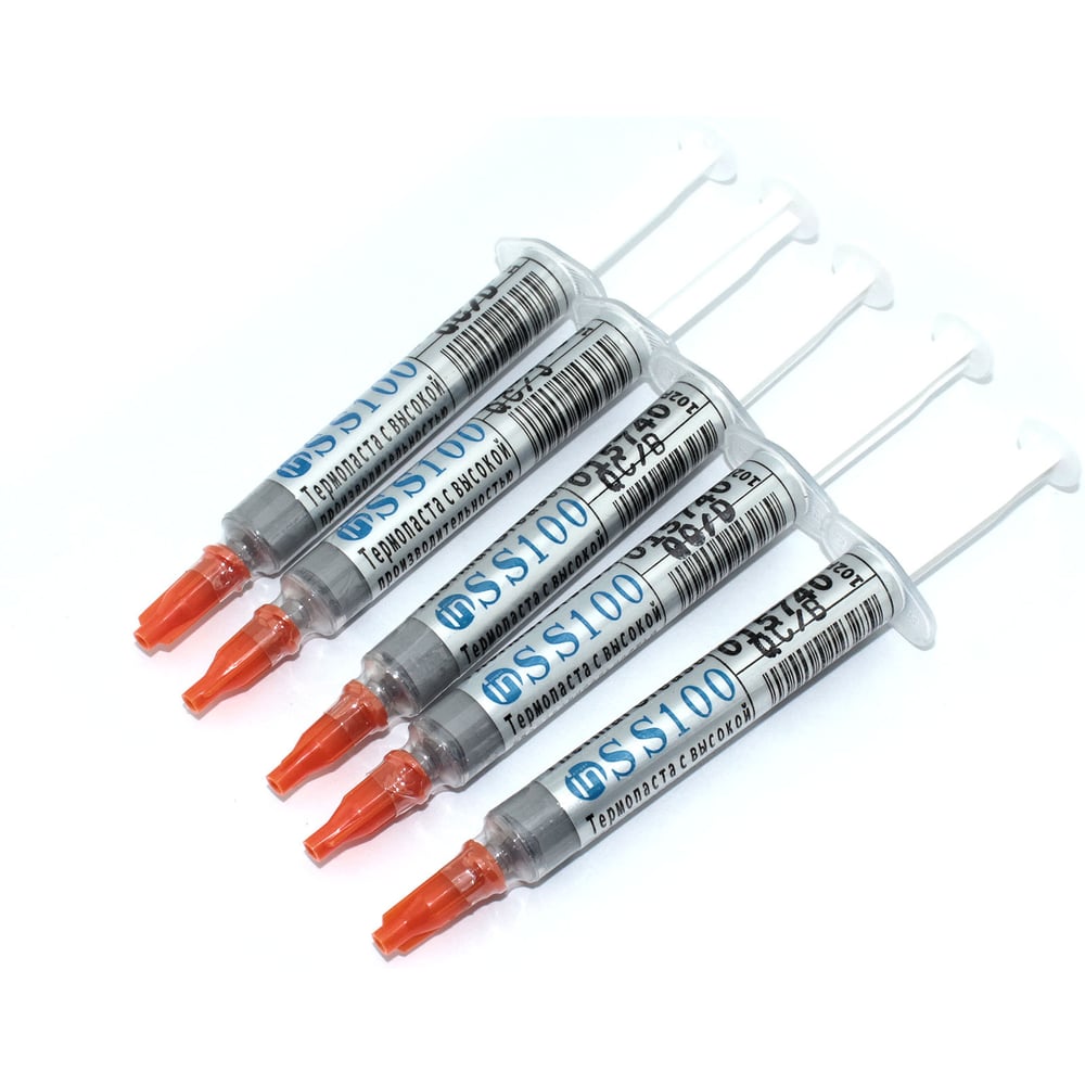 Изображение товара Термопаста Amperin SS100 3 г 5 шт для охлаждения процессора и электроники