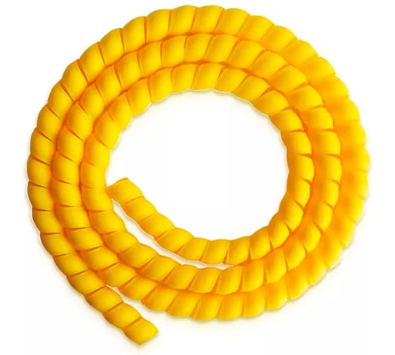 Изображение товара Спиральная пластиковая защита PARLMU SG-24-C12-k5 - полипропилен, размер 24, выпуклая поверхность, цвет желтый, длина 5м PR0700400-5