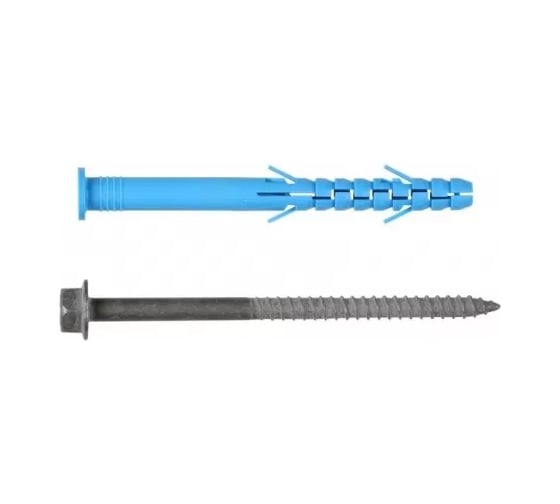 Изображение товара Дюбель фасадный Госкреп 10х100 с шурупом и антикоррозийным покрытием ТДЦ, 4 шт, подвес, тк=10, 15-0012388