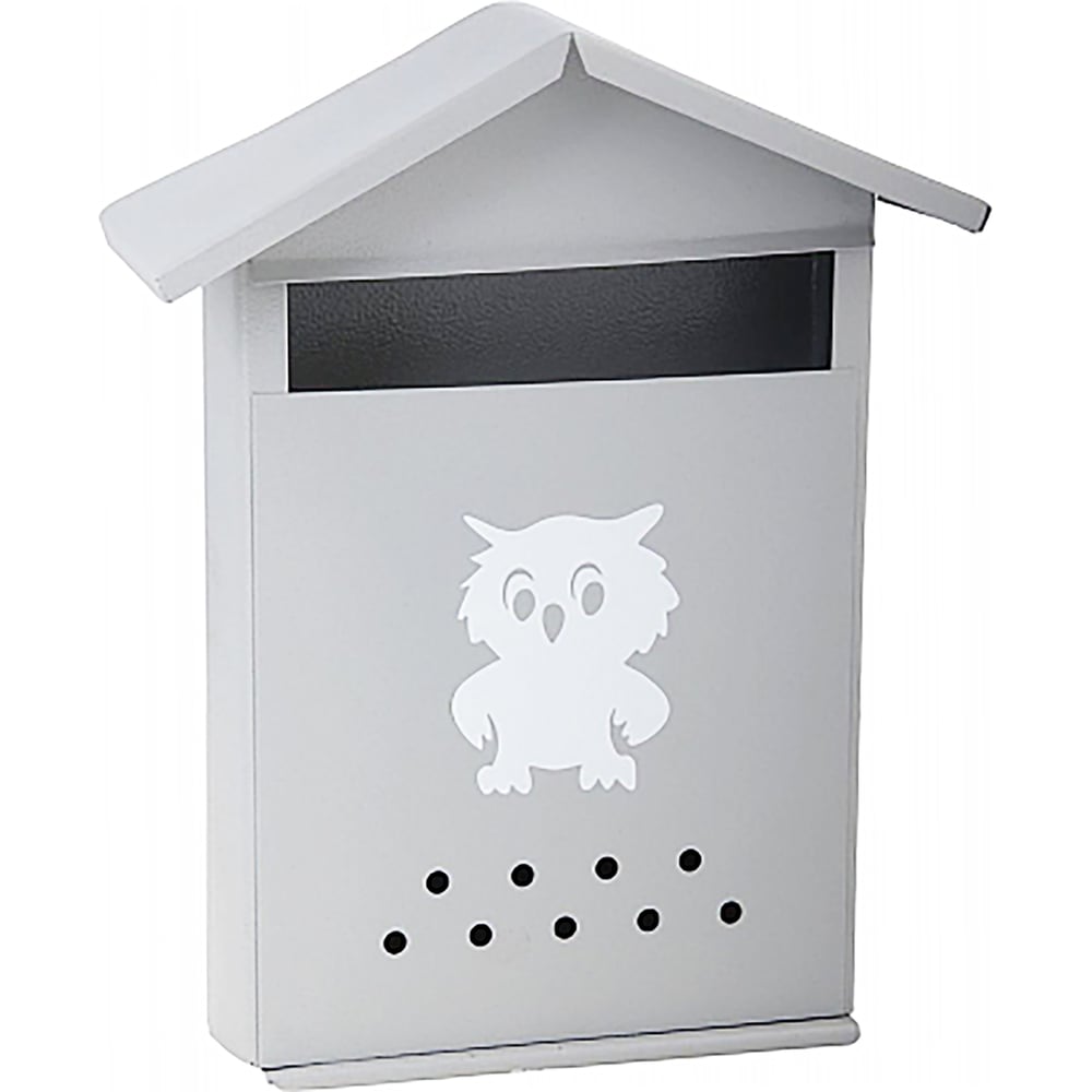 Изображение товара Ящик почтовый Стройбат Домик с замком белый металлический для частного дома
