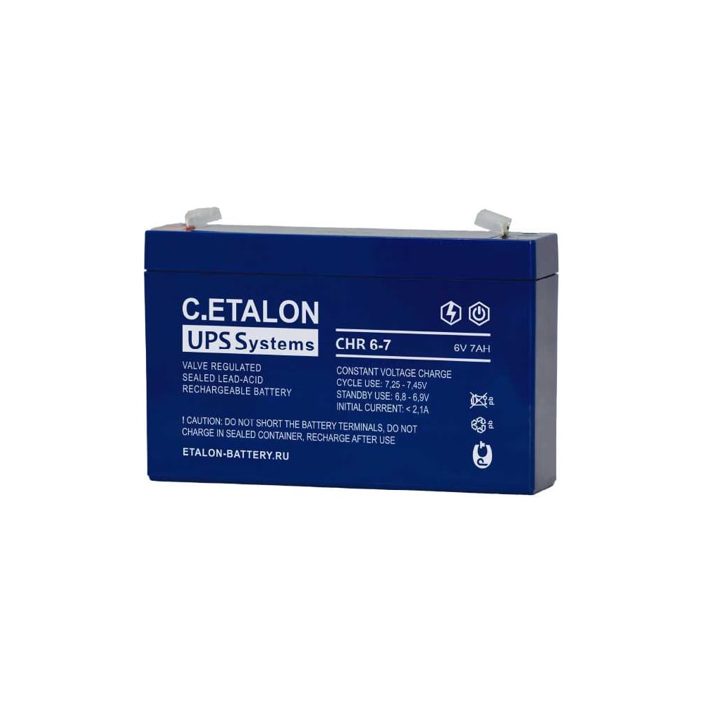 Изображение товара Аккумулятор 6В 7Ач AGM для систем безопасности и электроприводов Etalon Battery C.ETALON