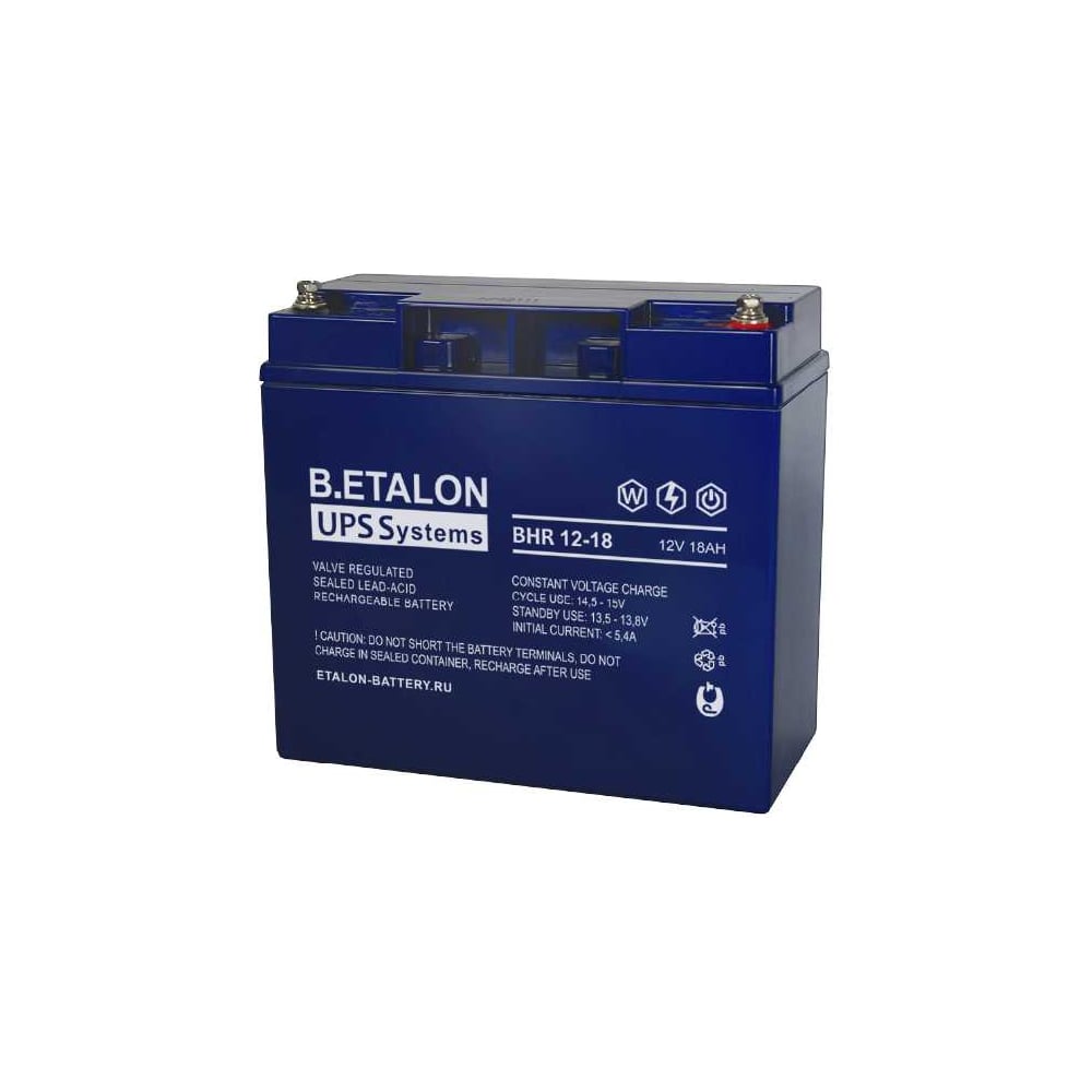 Изображение товара Аккумуляторная батарея Etalon Battery B.ETALON 12В 18Ач AGM BHR 12-18