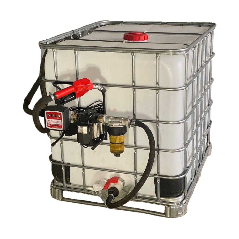 Изображение товара Мини АЗС BigTara из Еврокуба 1000 л (поддон ref, заправочный комплект 220 В, насос Gespasa Iron 50л/мин, счётчик Gespasa MG 80, ручной топливораздаточный пистолет, фильтр-сепара CN578-17R