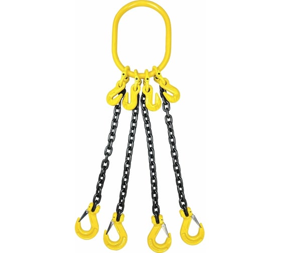Изображение товара Строп цепной ПромСтроп 4СЦ 11,2/2500, на увеличенном звене, 300х210, для автокрана, с укоротителями 4687207090926