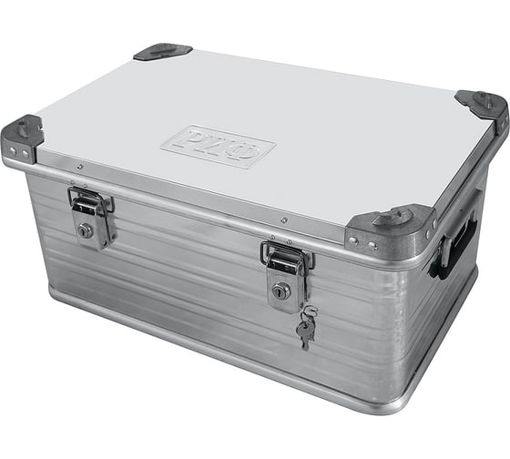 Изображение товара Алюминиевый ящик РИФ усиленный с замком 582х385х277 мм ДхШхВ  E582385277