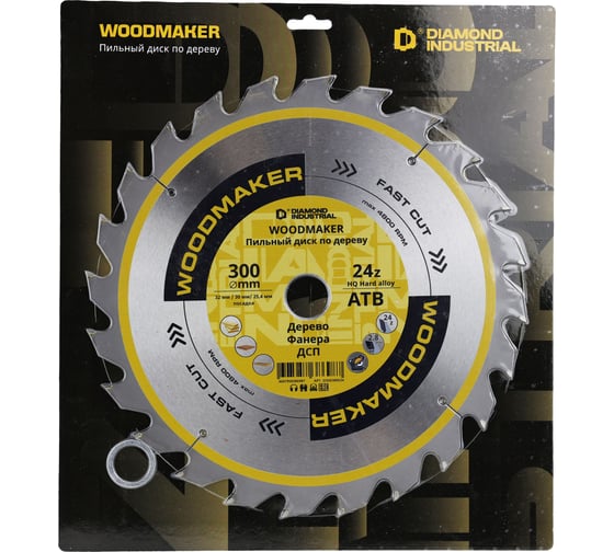 Изображение товара Диск пильный Diamond Industrial 300х32/30/25.4 мм Z24 WoodMaker DIDD300Z24