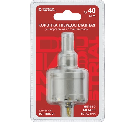 Изображение товара Коронка по металлу твердосплавная Diamond Industrial 40 мм усиленная HM/TCT DIDTCT40