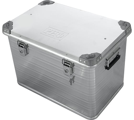 Изображение товара Алюминиевый ящик РИФ усиленный с замком 592х388х409 мм ДхШхВ  E592388409