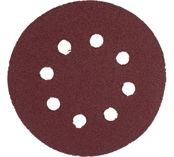 Изображение товара Круг абразивный под липучку (5 шт; 125 мм; Р80; 8 отверстий) BOHRER 52112608