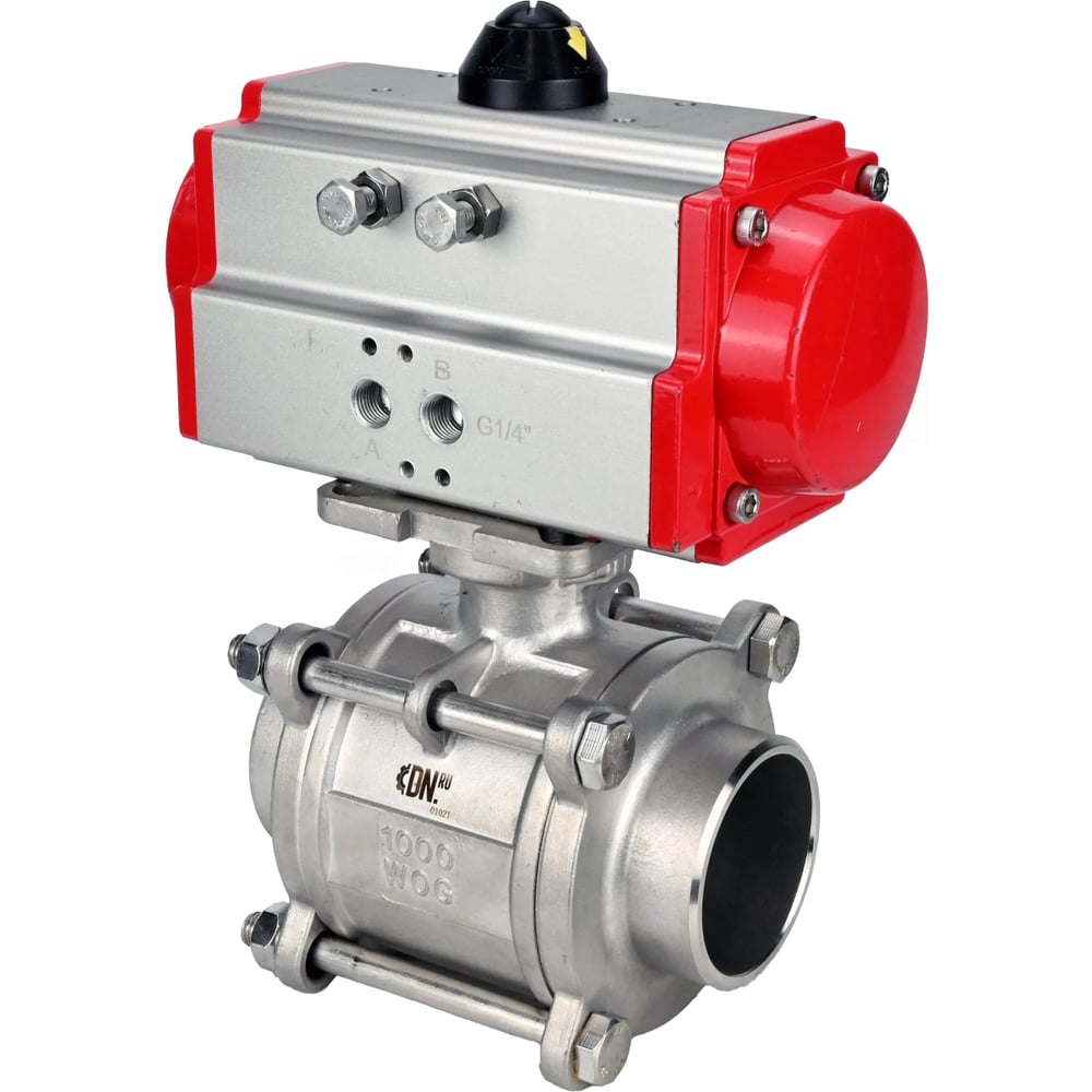 Изображение товара Кран шаровой DN.ru 316-316-PTFE-FP-W-ISO-H WDVF Ду40 Ру40 для промышленных систем