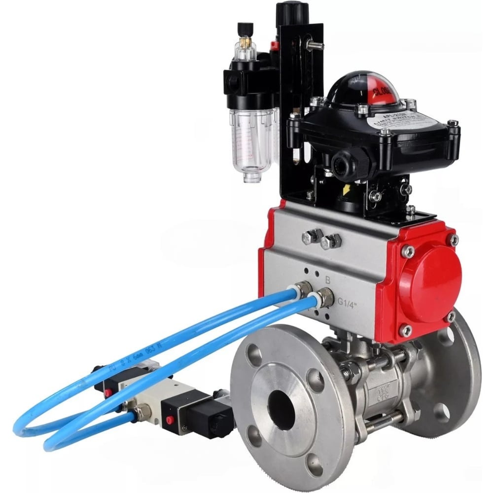 Изображение товара Кран шаровой DN ру40 Ду20 нержавеющая сталь фланцевый пневмопривод 316.180