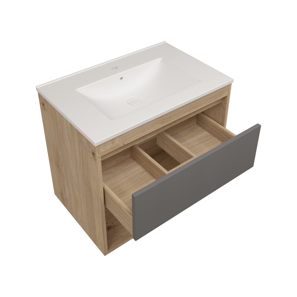 Изображение товара Фасад для тумбы в ванную Teymi 70 см Vitra графит МДФ стиль лофт