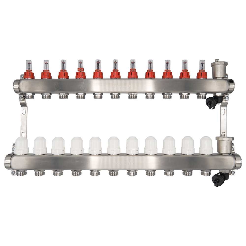 Изображение товара Коллекторный блок RVC ТП нержавеющая сталь, 1 (DN25)11 x 3/4 (евроконус), с расходомерами 18808