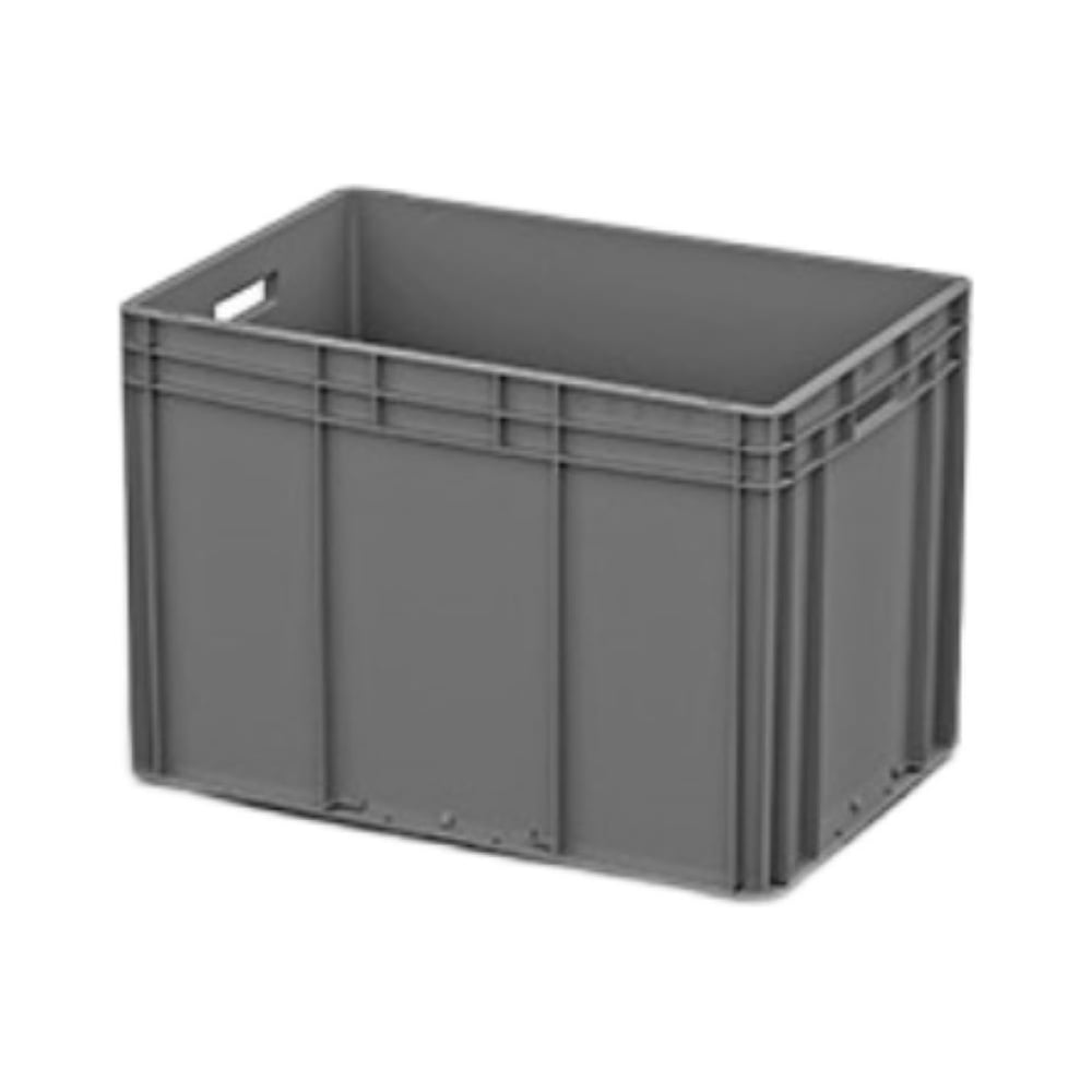 Изображение товара Пластиковый ящик Дигрус (евроконтейнер) 600х400х420 серый  с усиленным дном открытые ручки EC6442.3-ЯС/Д