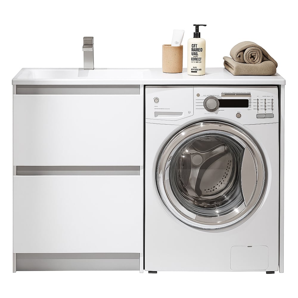 Изображение товара Тумба Alavann Soft Silver 120 для ванной с двумя ящиками и системой хранения