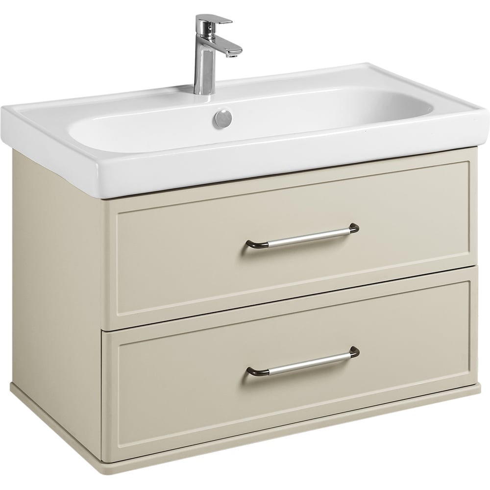 Изображение товара Тумба под раковину AQUATON Нео-Классика 65 2 ящика белый камень