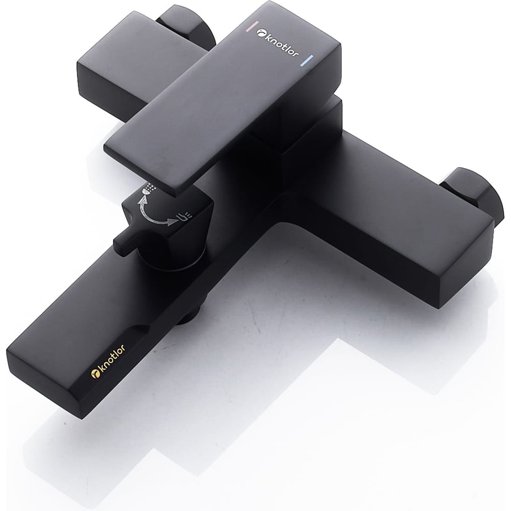 Изображение товара Современный черный смеситель для ванны Knotlor KN-22/BL однорычажный