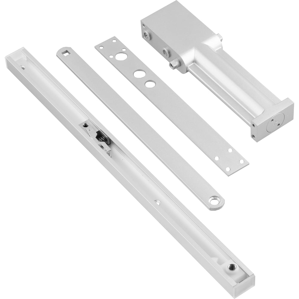 Изображение товара Доводчик дверной врезной Стройбат со скользящей тягой хром 1 шт